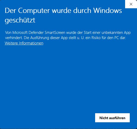 Windows SmartScreen Warnfenster
