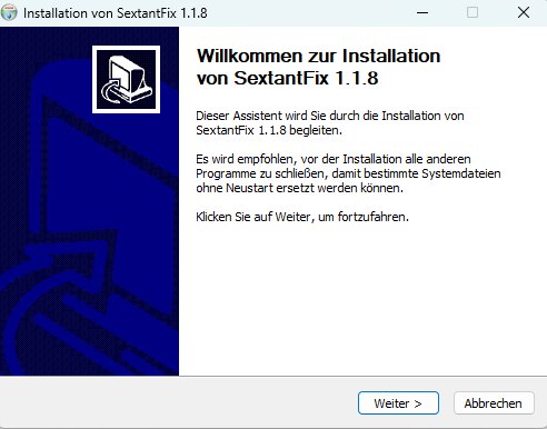 Installationsassistent Willkommensbildschirm